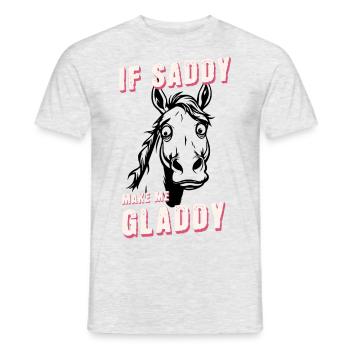 If sad make me glad, Pferdemotiv Shirt - Männer T-Shirt - Grau meliert - Vorne - AI Model Male 178 dark (178cm)