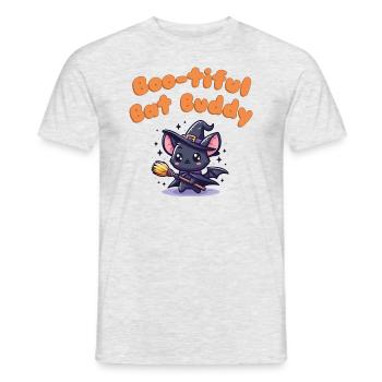 Boo-tiful Bat Buddy - Chemise d’Halloween mignonne 2024 - T-shirt homme - gris chiné - Devant - AI Model Male 178 dark (178cm)