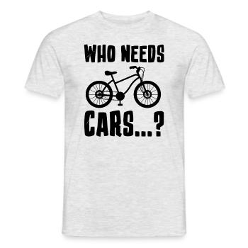 Needs Cars, environnement cycliste ironique, vélo - T-shirt homme - gris chiné - Devant - AI Model Male 178 dark (178cm)