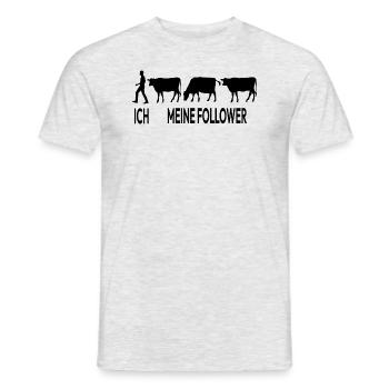 Ich Meine Follower Landwirt Bauer Geschenkidee Kuh - Männer T-Shirt - Grau meliert - Vorne - AI Model Male 178 dark (178cm)