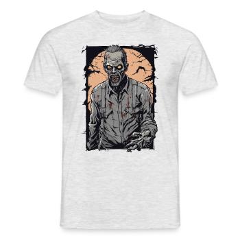 Zombie Comic Illustration - Männer T-Shirt - Grau meliert - Vorne - AI Model Male 178 dark (178cm)