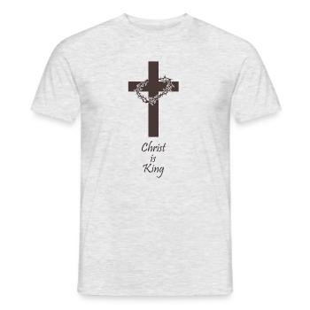 Christ est roi - T-shirt homme - gris chiné - Devant - AI Model Male 178 dark (178cm)