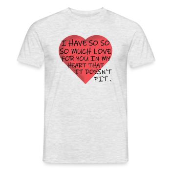Tant d’amour dans mon cœur pour toi - T-shirt homme - gris chiné - Devant - AI Model Male 178 dark (178cm)