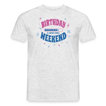 Décoration d’anniversaire Week-end d’anniversaire Chargement - T-shirt homme - gris chiné - Devant - AI Model Male 178 dark (178cm)