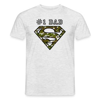 Superman Super Dad Army - T-shirt homme - gris chiné - Devant - AI Model Male 178 dark (178cm)