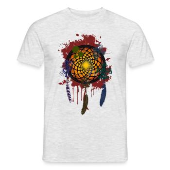 DREAM GUARD / Dreamcatcher / Traumfänger - Männer T-Shirt - Grau meliert - Vorne - AI Model Male 178 dark (178cm)