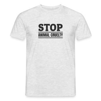 Cruauté envers les animaux: atteinte aux droits des animaux - T-shirt homme - gris chiné - Devant - AI Model Male 178 dark (178cm)