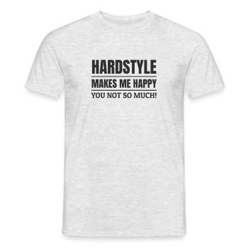 Merchandise Hardstyle Hardstyle mi rende felice! - T-shirt uomo - grigio melange - Fronte - AI Model Male 178 dark (178cm)
