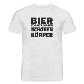Bier formte diesen Körper Saufshirt Biertrinker - Männer T-Shirt - Grau meliert - Vorne - AI Model Male 178 dark (178cm)