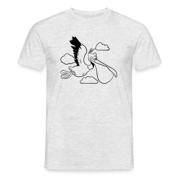 Pelikan witzig vogel seevogel fliegen Meer cartoon - Männer T-Shirt - Grau meliert - Vorne - AI Model Male 178 dark (178cm)