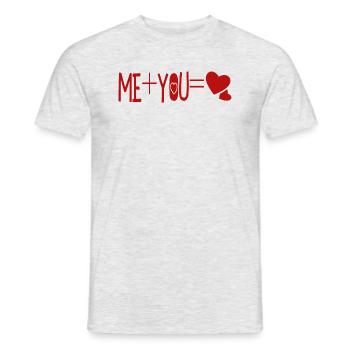 Valentine's Day Couples Gift Idea Me Plus You Heart - Men's T-Shirt - heather grey - Front - AI Model Male 178 dark (178cm)