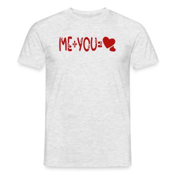 Valentine's Day Couples Gift Idea Me Plus You Heart - Men's T-Shirt - heather grey - Front - AI Model Male 178 dark (178cm)