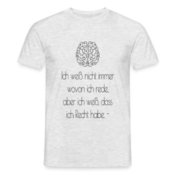 Je ne sais pas toujours de quoi je parle - T-shirt homme - gris chiné - Devant - AI Model Male 178 dark (178cm)