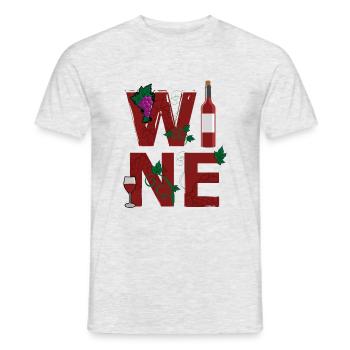 WINE / WINE - Men's T-Shirt - heather grey - Front - AI Model Male 178 dark (178cm)