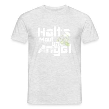 Angler, Karpfen Halts maul und angel - Männer T-Shirt - Grau meliert - Vorne - AI Model Male 178 dark (178cm)