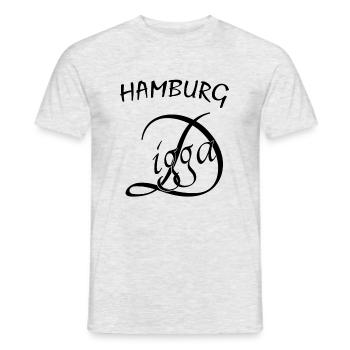 Hamburg Digga - Männer T-Shirt - Grau meliert - Vorne - AI Model Male 178 dark (178cm)
