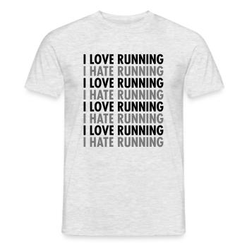 I Love / Hate Running - Men's T-Shirt - heather grey - Front - AI Model Male 178 dark (178cm)
