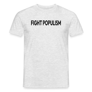 Déclaration politique contre le populisme Combattre le populisme - T-shirt homme - gris chiné - Devant - AI Model Male 178 dark (178cm)