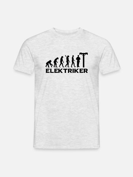 evolution ELEKTRIKER BlackText - Männer T-Shirt - Grau meliert