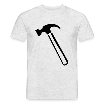 Idée cadeau outil marteau - T-shirt homme - gris chiné - Devant - AI Model Male 178 dark (178cm)