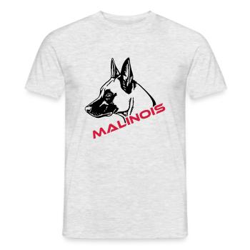 536 Malinois - T-shirt homme - gris chiné - Devant - AI Model Male 178 dark (178cm)