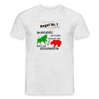 Bull and bear the animals of the stock market and stocks - Men's T-Shirt - heather grey - Front - AI Model Male 178 dark (178cm)
