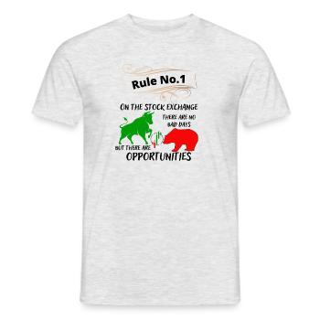 Bull and bear the animals of the stock market and stocks - Men's T-Shirt - heather grey - Front - AI Model Male 178 dark (178cm)