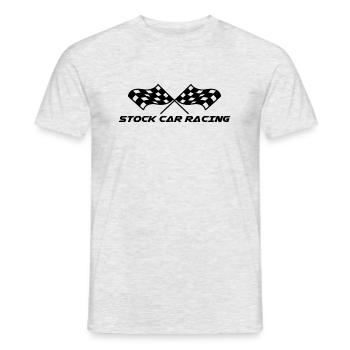 Drapeau à damier stock-car Racing, noir - T-shirt homme - gris chiné - Devant - AI Model Male 178 dark (178cm)