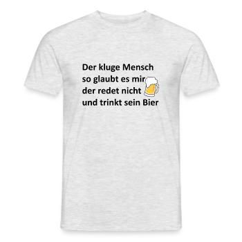 Bier Spruch - Männer T-Shirt - Grau meliert - Vorne - AI Model Male 178 dark (178cm)