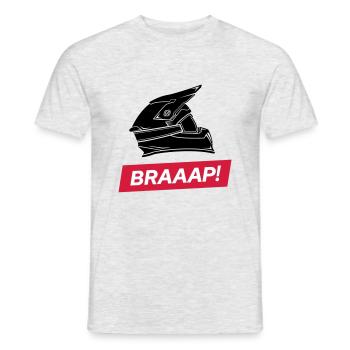 braaap! Dirt Bike Motocross Eat my dust - Männer T-Shirt - Grau meliert - Vorne - AI Model Male 178 dark (178cm)