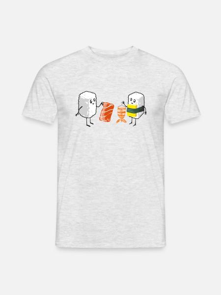 Sushi Shopping - Männer T-Shirt - Grau meliert