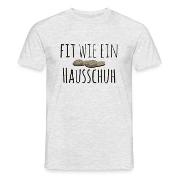 Fit wie ein Hausschuh - Lustiger Spruch Sport Gym - Männer T-Shirt - Grau meliert - Vorne - AI Model Male 178 dark (178cm)