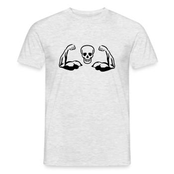 Skull and Muscles, Biceps - Men's T-Shirt - heather grey - Front - AI Model Male 178 dark (178cm)
