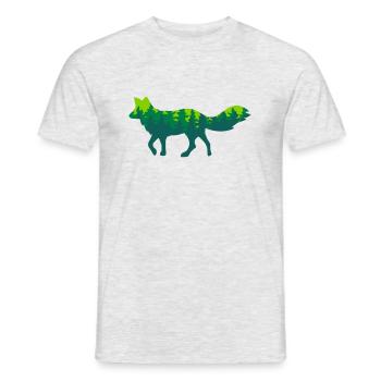Fuchs Wildlife Fox Fir Forest - Men's T-Shirt - heather grey - Front - AI Model Male 178 dark (178cm)