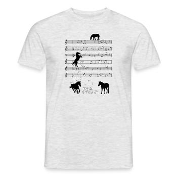 Cadeau d'instrument de notes de musique de cheval équin - T-shirt homme - gris chiné - Devant - AI Model Male 178 dark (178cm)