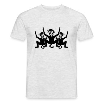 3 fun party celebration monkey friends team - Men's T-Shirt - heather grey - Front - AI Model Male 178 dark (178cm)