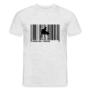 Barcode-Pferd Pferd Ball cavalier1 - Männer T-Shirt - Grau meliert - Vorne - AI Model Male 178 dark (178cm)