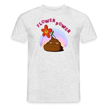 Flower Power - Männer T-Shirt - Grau meliert - Vorne - AI Model Male 178 dark (178cm)