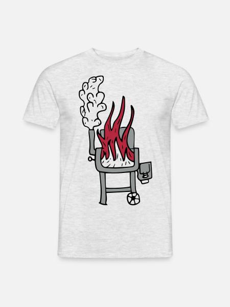 Grill - Männer T-Shirt - Grau meliert