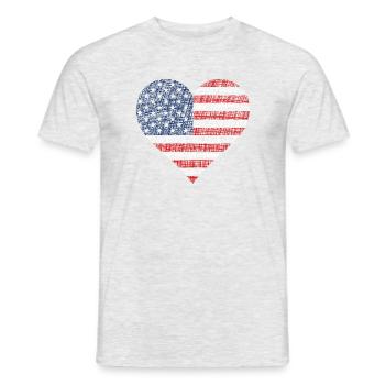 USA America - Männer T-Shirt - Grau meliert - Vorne - AI Model Male 178 dark (178cm)