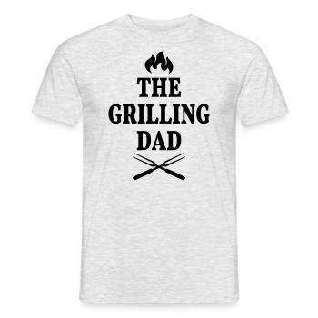 Papa grill Grill King Grill Master Barbecue BBQ - Heren T-shirt - grijs gemêleerd - Voor - AI Model Male 178 dark (178cm)