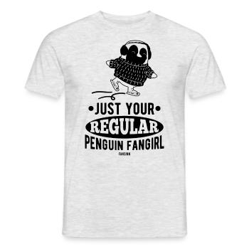 Pinguin Eislaufen Mädchen flugunfähig - Männer T-Shirt - Grau meliert - Vorne - AI Model Male 178 dark (178cm)