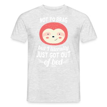 Sloth out of bed - Men's T-Shirt - heather grey - Front - AI Model Male 178 dark (178cm)