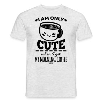 süße Kaffeetasse - Männer T-Shirt - Grau meliert - Vorne - AI Model Male 178 dark (178cm)