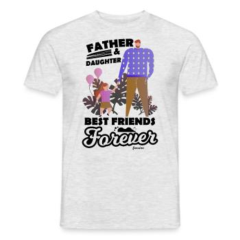 Papa Fille Enfant Fête des pères Fille Cadeau - T-shirt homme - gris chiné - Devant - AI Model Male 178 dark (178cm)