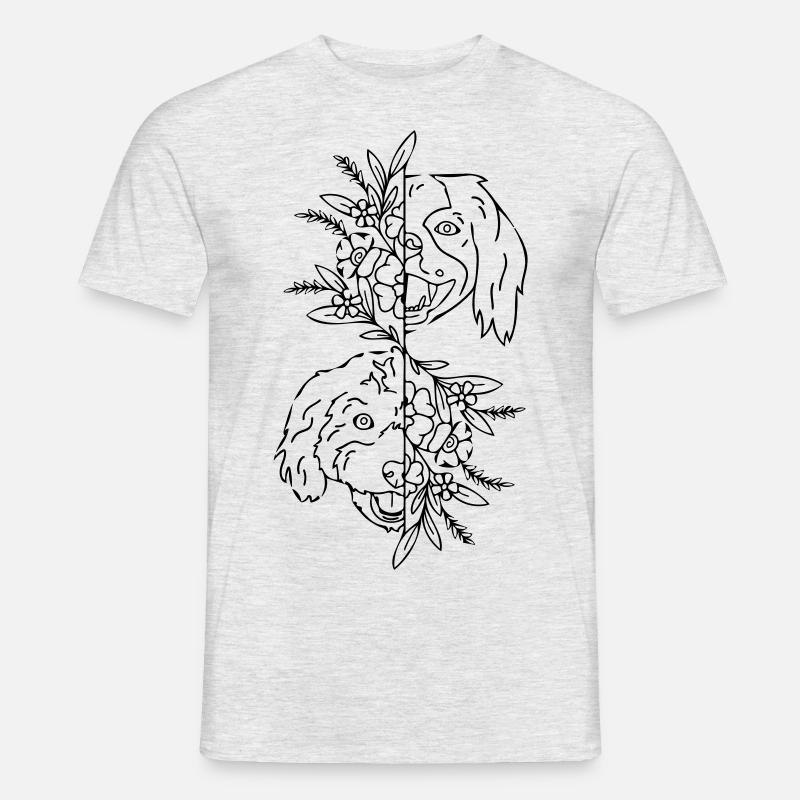 zwei Hunde - Männer T-Shirt - Grau meliert