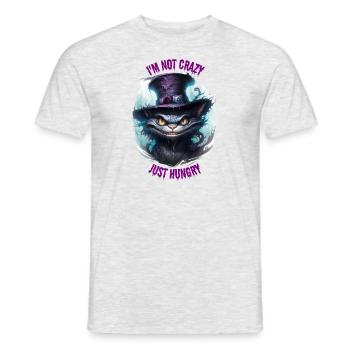 HUNGRY CHESHIRE CAT - Men's T-Shirt - heather grey - Front - AI Model Male 178 dark (178cm)