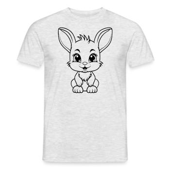Cute Rabbit - Men's T-Shirt - heather grey - Front - AI Model Male 178 dark (178cm)