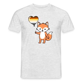 Fuchs Herzballon Gay Bear - Männer T-Shirt - Grau meliert - Vorne - AI Model Male 178 dark (178cm)