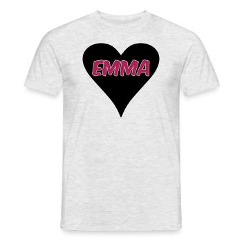Amour Emma coeur cadeau - T-shirt homme - gris chiné - Devant - AI Model Male 178 dark (178cm)